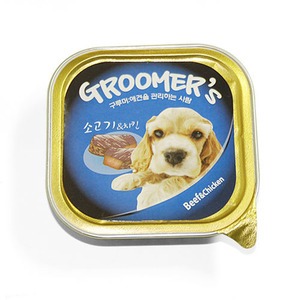 그루머스 사각캔 소고기&amp;닭고기 100g