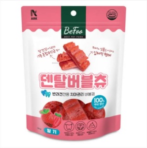 베푸 덴탈 버블츄 시리즈 딸기 96g 강아지 치석제거껌